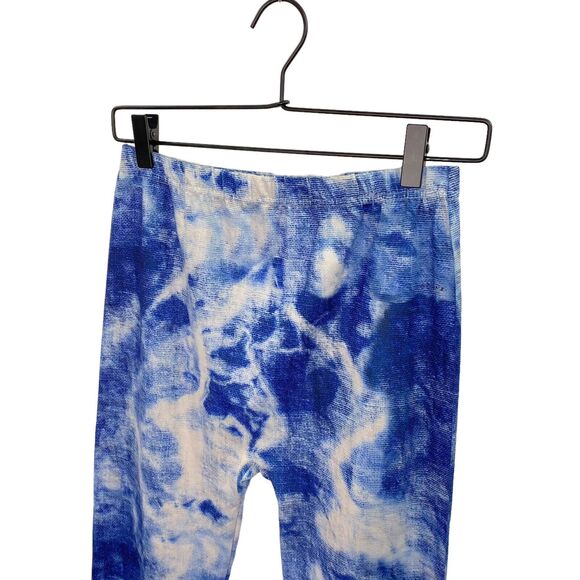 Base Layer Pants Womens L/XL Leggings Blue/Off-White Abstract Pattern 20” Inseam - Picture 3 of 9